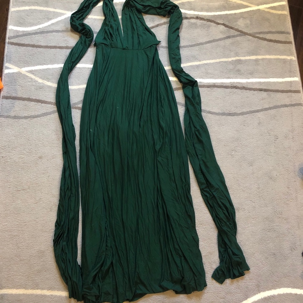 Lulus Tricks of the Trade - Forest Green floor length prom dress XS - Picture 4 of 5